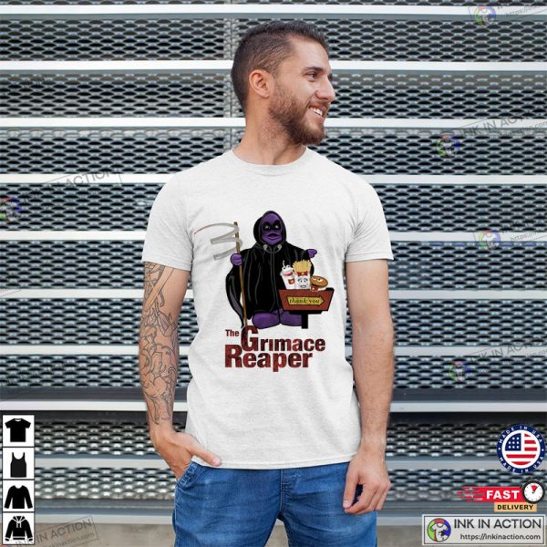 Grimace From Mcdonald’s As Grim Reaper Fast Food Ad Mascot Funny Shirt