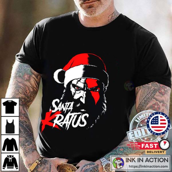 God Of War Ragnarok Kratos Santa Kratus Funny Christmas T-shirt