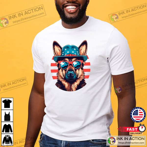 German Shepherd Dog Us Independence Day Shirt