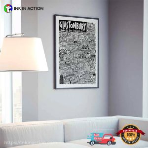 Glastonbury Festival Wall Art Print Poster 1 Ink In Action