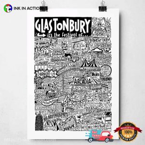 Glastonbury Festival Wall Art Print Poster 2 Ink In Action