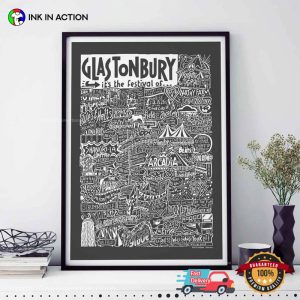 Glastonbury Festival Wall Art Print Poster 3 Ink In Action