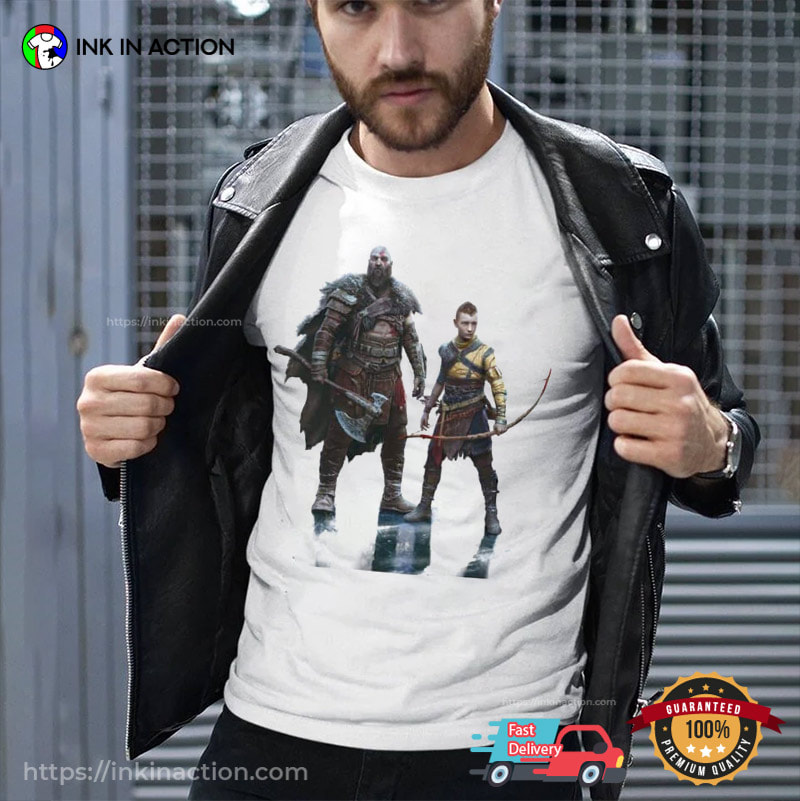  God of War: Ragnarok Silver Kratos and Atreus T-Shirt :  Clothing, Shoes & Jewelry