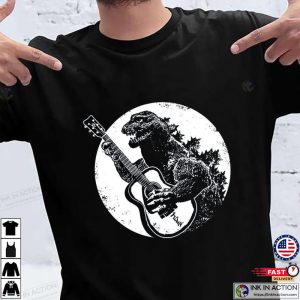 Godzilla Playing Guitar Cool 90s graphic tee 4 Ink In Action