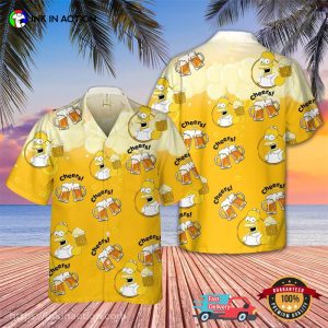Homer Simpson Beer Pattern Hawaiian Shirt