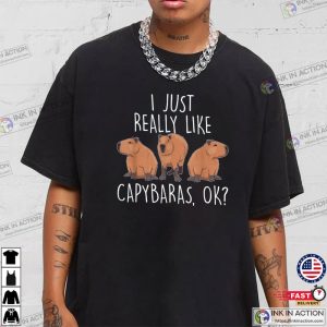 I Just Really Like Capybaras Ok capybara zoo T Shirt 2 Ink In Action