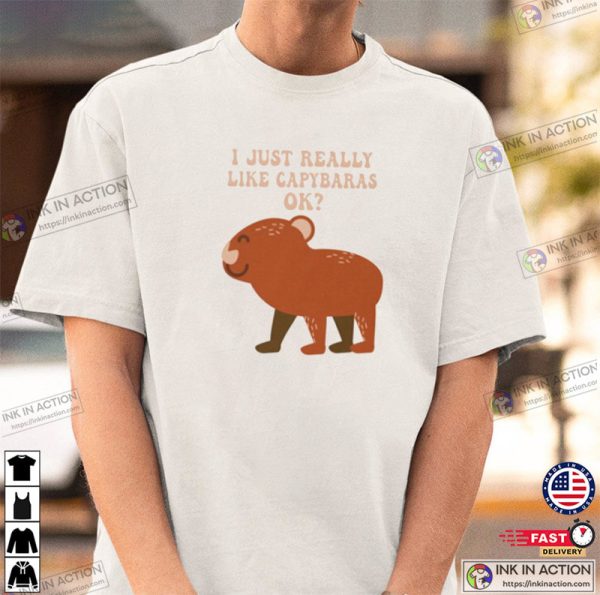 I Just Really Like Capybaras Ok, Funny Capybara Lover  T-Shirt