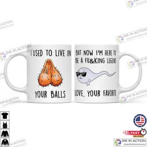 I Used To Live In Your Balls Coffee Cup, Funny Dad Gifts