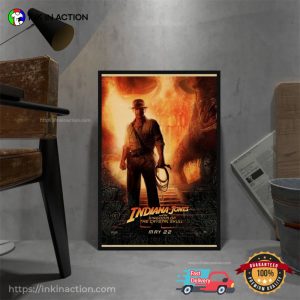 Indiana Jones Kingdom Of The Crystal Skull Poster, Movie Wall Art Gift