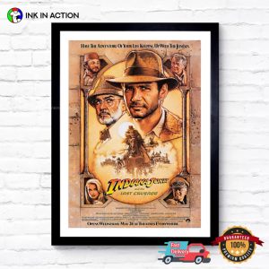 Indiana Jones And the last crusade Retro 80s movie posters Ink In Action