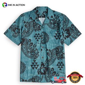 Island Tatau Blue Hawaiian Shirt Ink In Action