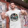 Jurassic Park Striped Retro T-Rex Graphic T-Shirt, Jurassic Park Islands Logo