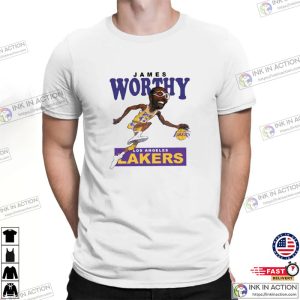 James Worthy Retro Basketball lakers team T shirt 1 Ink In Action