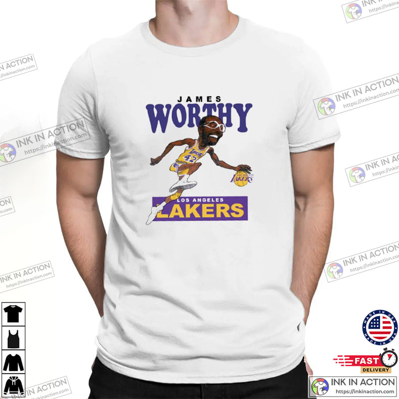 James Worthy Retro Basketball Lakers Team T-shirt - Ink In Action