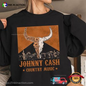 Johnny Cash Bullhead Country Music T Shirt 1 Ink In Action