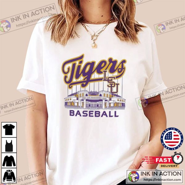 LSU Tigers Alex Box Stadium Baseball T-Shirt