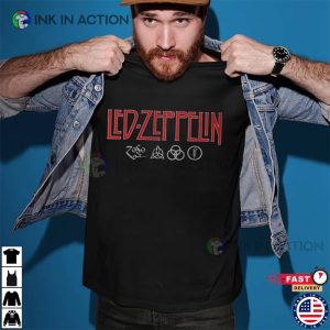 Led Zeppelin Logo Symbols Shirt 3 Ink In Action