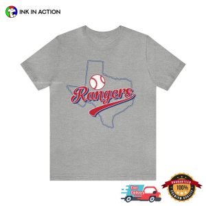 MLB Rangers Baseball Shirt 3 Ink In Action