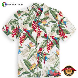Macaws And Tropical Trees Hawaiian Shirt Ink In Action