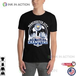 Manchester City 2023 The Treble Champions graphic tee shirts 2 Ink In Action