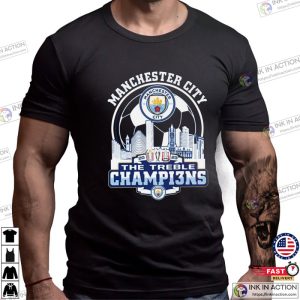 Manchester City 2023 The Treble Champions graphic tee shirts 4 Ink In Action