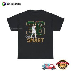 Marcus smart celtics 36 NBA Basketball Shirt 3 Ink In Action