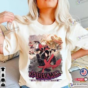 Marvel Spider Man Across the Spider Verse Miles Morales Shirt 3 Ink In Action
