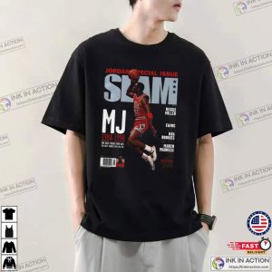 Michael Jordan Chicago Bulls Slam Cover T Shirt bulls basketball 3 Ink In Action