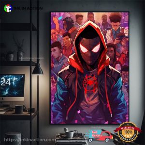 Miles Morales Spiderman Character Poster 1 Ink In Action