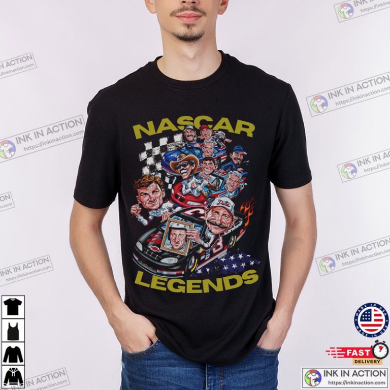 Nascar Legends 90s Vintage Racing Graphic Shirt - Ink In Action