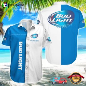 Personalized Bud Light Hawaiian Shirt, Custom Name Bud Light Hawaiian Shirt