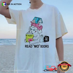 read more book T-shirt, Funny Piggie Elephant Pigeons Read Books Tee