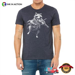 Raccoon Playing Fiddle vintage musician t shirts Ink In Action