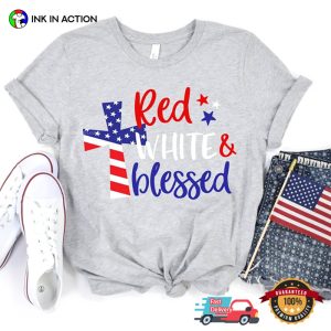 Red White Blessed Patriotic family 4th of july shirts 2 Ink In Action