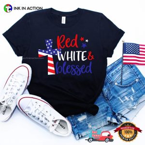 Red White Blessed Patriotic family 4th of july shirts 3 Ink In Action