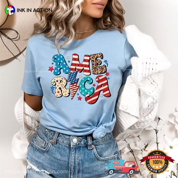 Red White And Blue America, Fourth Of July Shirt