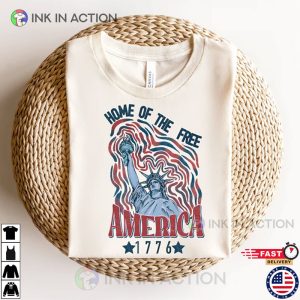 Retro 4th Of July America 1776 Home Of The Free Shirt