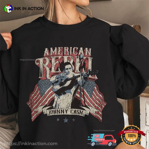 Retro 90s American Rebel Movie Johnny Cash T-shirt