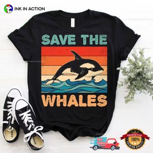 Retro Save The Orcas Shirt Animal Lover Merch 3 Ink In Action