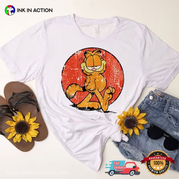 Retro Funny Garfield Cat Graphic Shirt