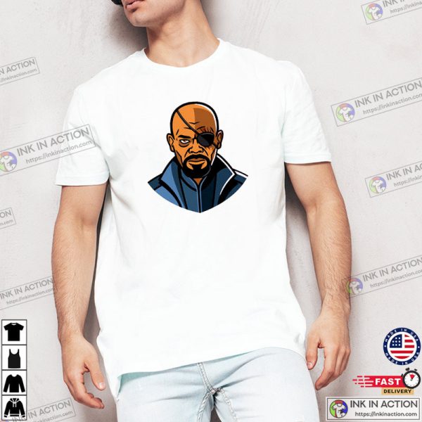 Samuel L. Jackson Wearing Nick Fury Secret Invasion T-Shirt