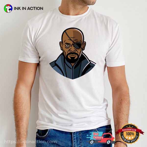 Samuel L. Jackson Wearing Nick Fury Secret Invasion T-Shirt