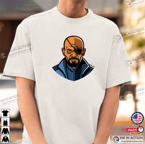 Samuel L. Jackson Wearing Nick Fury Secret Invasion T-Shirt