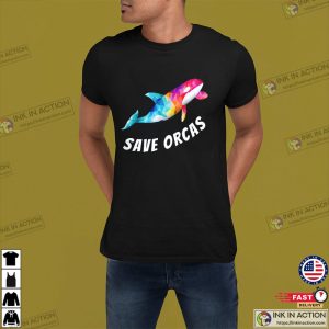 Save Orcas Killer Whale Orca At Seaworld Lover Colorful Rainbow T-Shirt