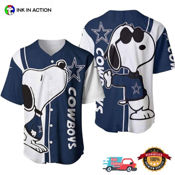 Snoopy NFL Dallas Cowboys Baseball Jersey