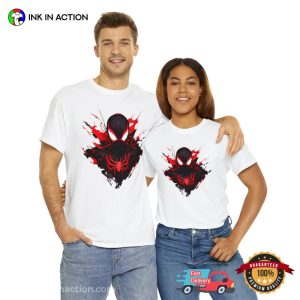 Spider Man Miles Morales Spiderverse Marvel Lovers T Shirt 1 Ink In Action