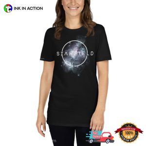 Starfield Galaxy Logo basic t shirt 1 Ink In Action