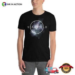 Starfield Galaxy Logo basic t shirt 4 Ink In Action