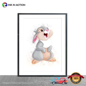 Thumper Disney Bambi Watercolour Effect Poster Wall Art For Kids