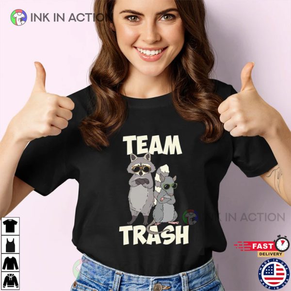 Team Trash Funny Raccoon Possum Animal Funny Graphic Tees